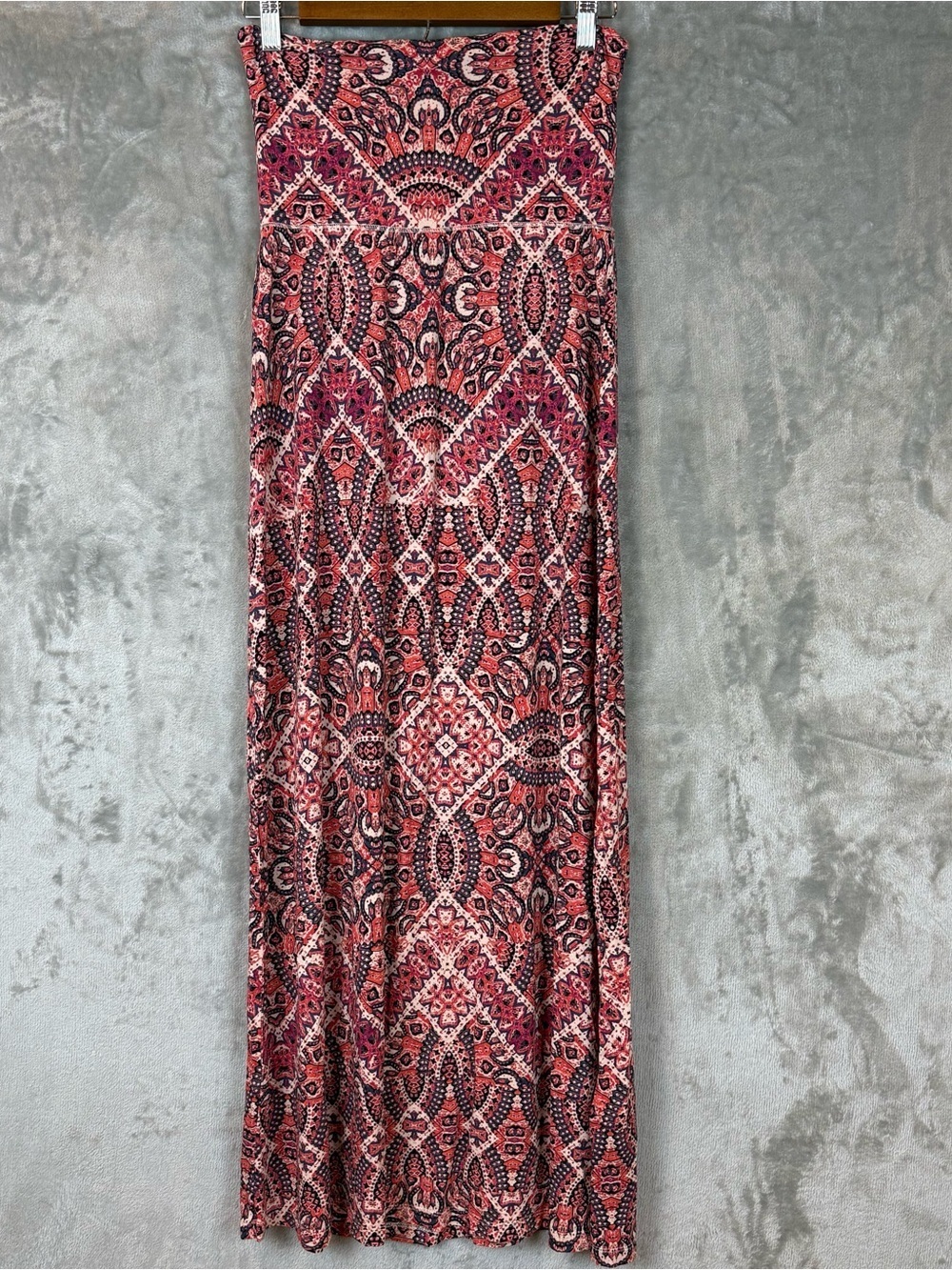 Cynthia Rowley Batik Print Stretch Multi-Pattern Maxi Skirt Sz S